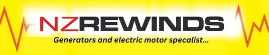 New Zealand Rewinds logo, electric motor repair