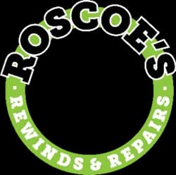 Roscoes Rewinds & Repairs logo, electric motor repair