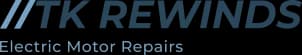 T K REWINDS logo, electric motor repair